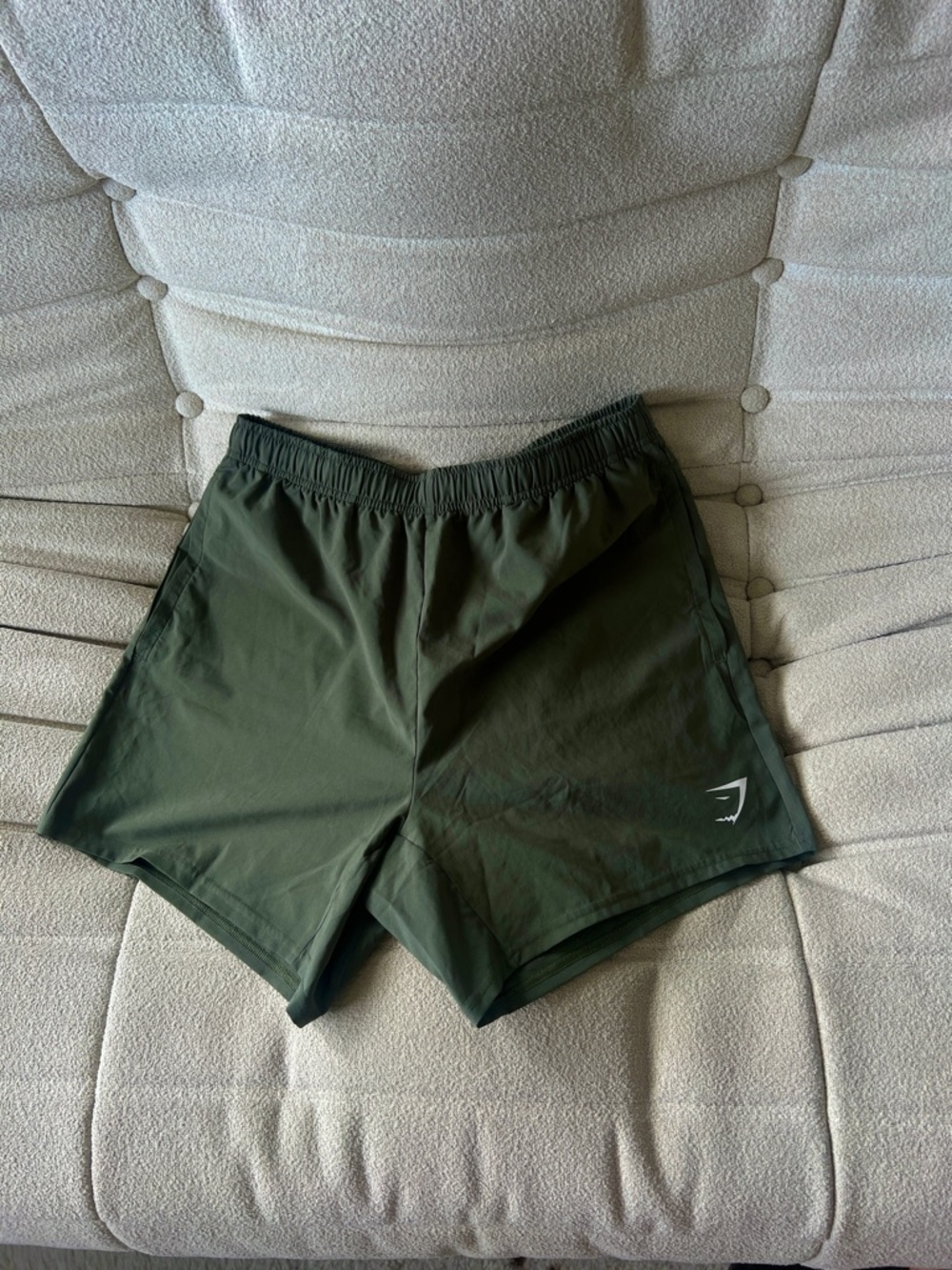 Gymshark Olive Green Athletic Shorts with Drawstring